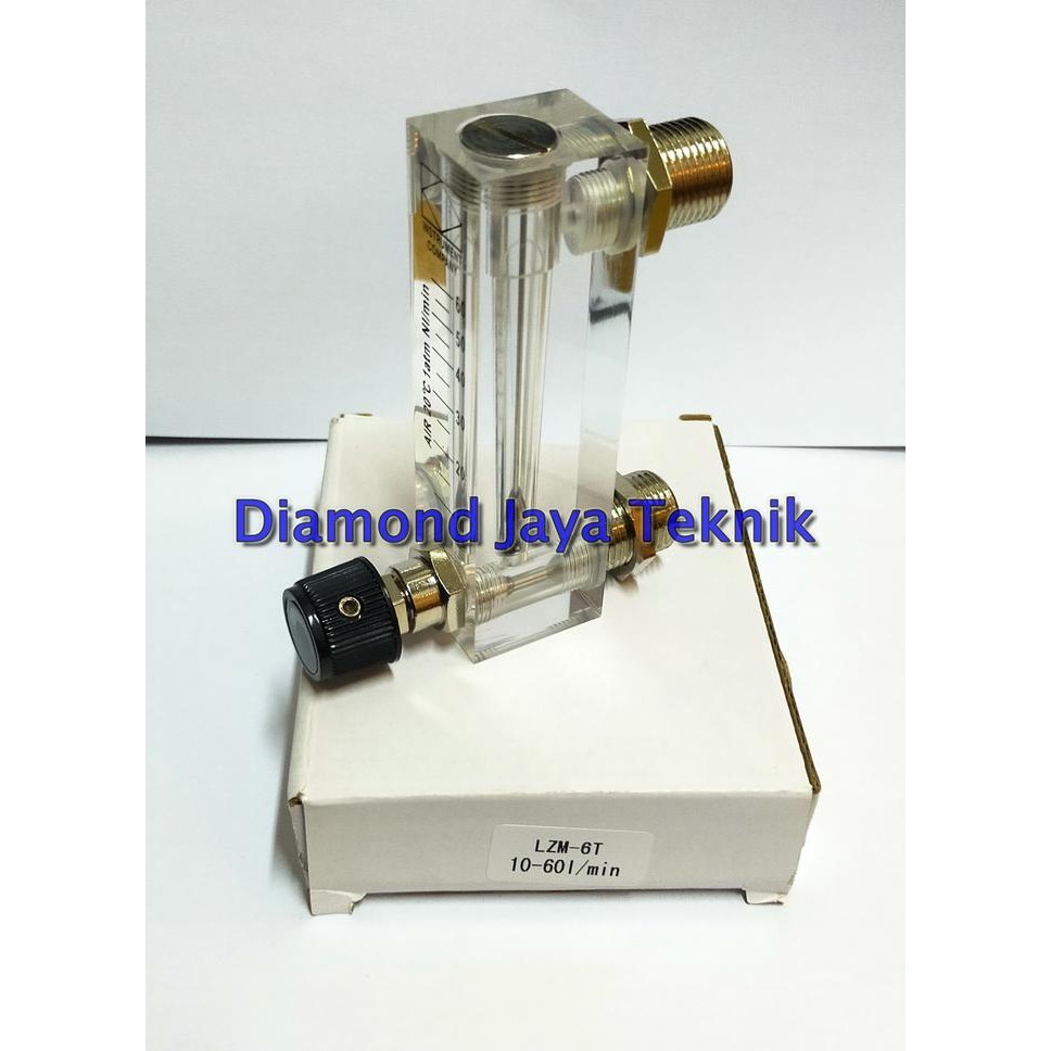 Rotameter Udara 10- 60 L/ Min / LZM-6T Rotameter / Flowmeter Udara /Gas Acrylic Rotameter / Drat 1/4