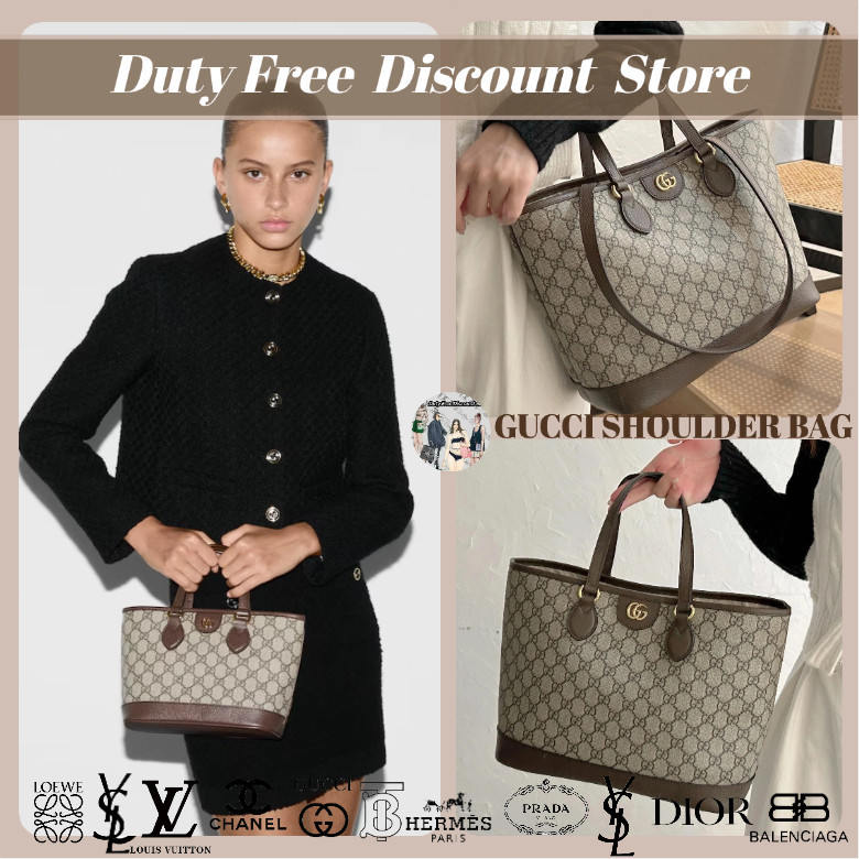 GUCCI Shopping Bag Ophidia Mini dan Tote Kecil Membawa Tas Tas Tas Bahu Garansi Dua Tahun Asli