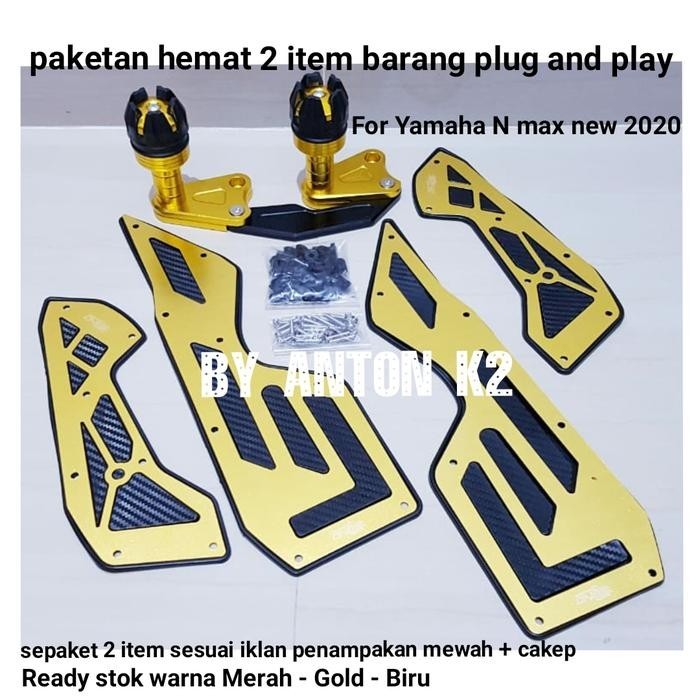 VARIASI PLAT BORDES NMAX NEW PAKET2 JALU KNALPOT YAMAHA N MAX NEW 2020 - GOLD