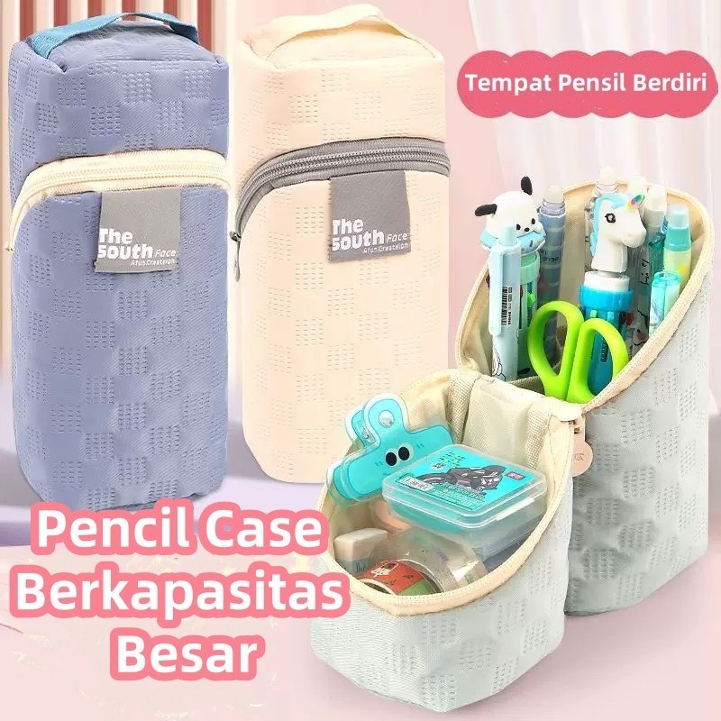 

Large Capacity Pencil Case 2 in1 Compartment Pouch Pen Bag Double Side Opening Student Stationery Organizer School Supplies