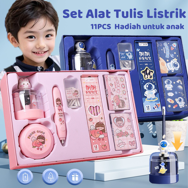 

11PCS Set Alat Tulis Listrik Set Alat Tulis Anak-Hadiah untuk AnakCO