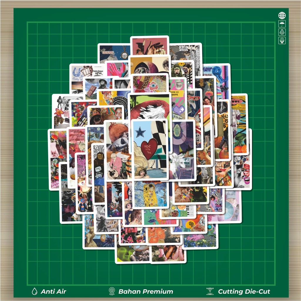 

HOT 50 PCS STIKER Stiker Splice Mosaic Art [Seni Mosaik Sambungan] Stiker Fashion Cars Decal Dingin Kartu Album Custom Vinyl Anti Air- Sticker Aesthetic Buku Journal Koper Casing HP Tablet Laptop Helm Motor Botol Minum