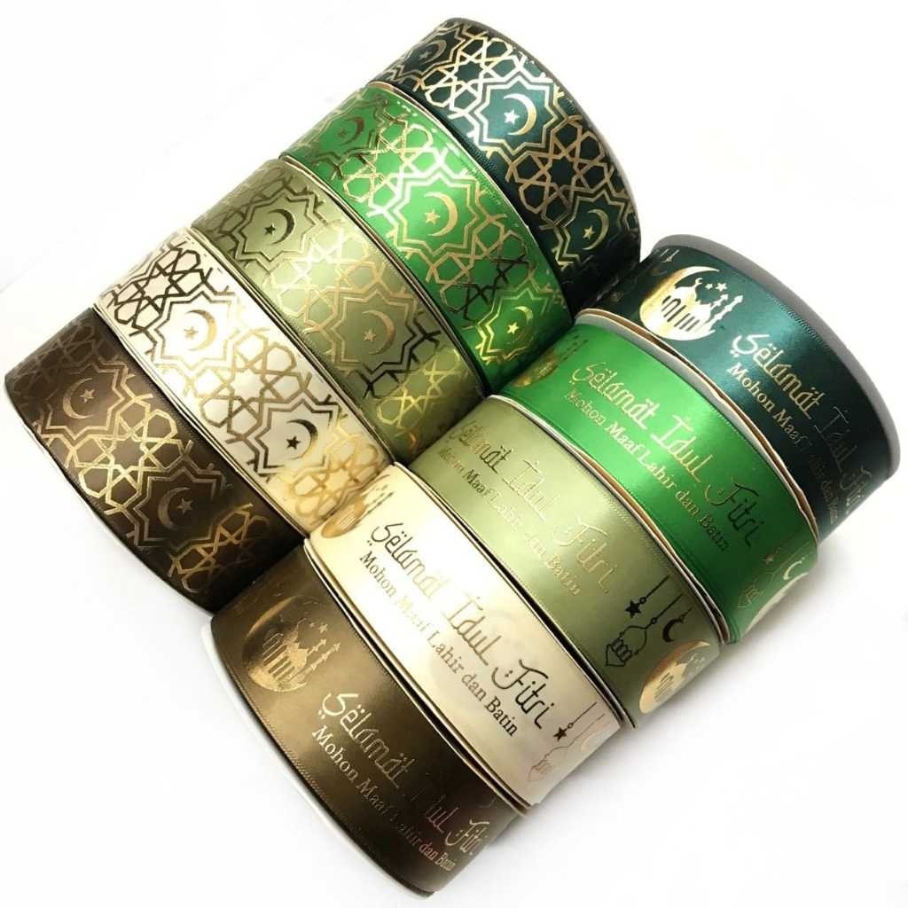 

1 Yard (90cm) BUKAN 1 ROLL | Pita Idul Fitri / Pita Hampers Lebaran / Pita EID PREMIUM