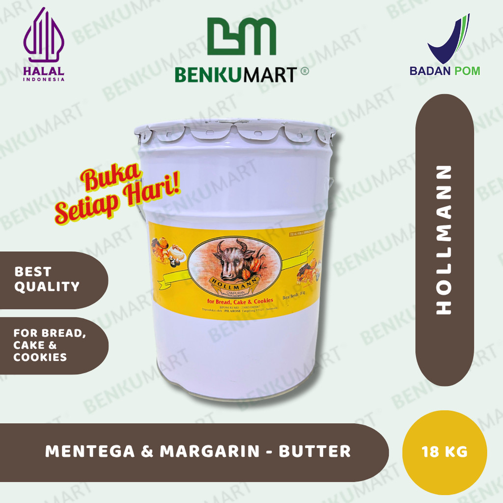 

Hollmann Butter (18 Kg) | Mentega Margarin Hollman | BUTTER Holman 18 kilo gram Pail Ember Kaleng