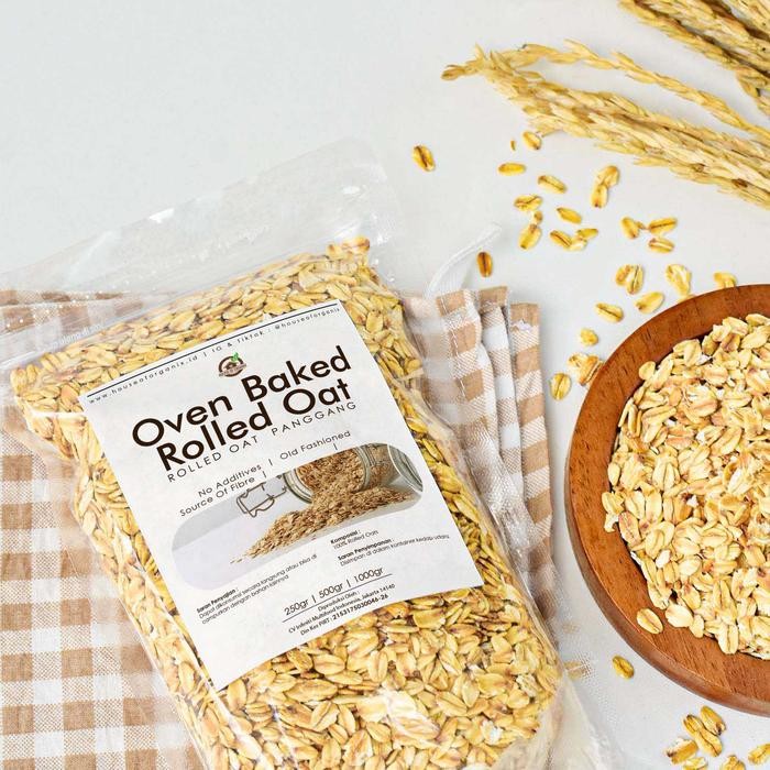 

Terjangkau -[NEW] Rolled Oat Gandum Kering Panggang / Oven Baked Rolled Oat 1 Kg