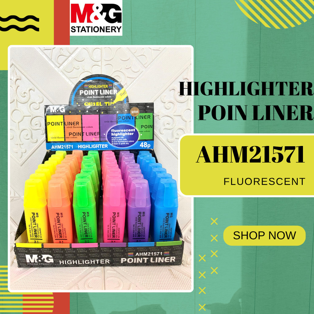 

M&G Point Liner Fluoresen Colour Highlighter Pen AHM21571 - PER PCS