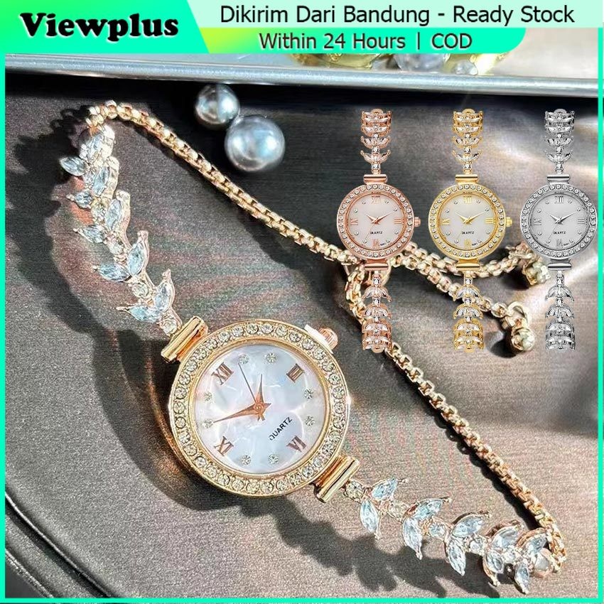 Jam Tangan Serut Wanita Model Rantai Gelang Serut Mewah Cantik Elegan Unik Korea / Jam Tangan Wanita