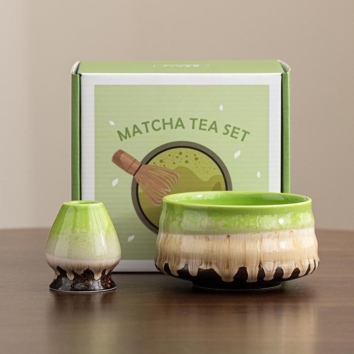 

2/4/5/7Pcs/Set Alat Matcha Making Lengkap Pengaduk Matcha Bambu + Matcha Bowl Keramik + Sendok + Saringan + Matcha Whisk Stand - E-Hijau-2PCS