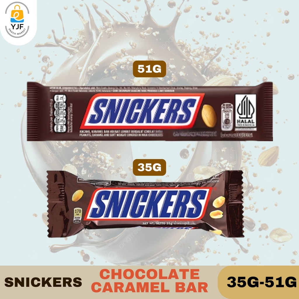 

SNICKERS / Chocolate Caramel Bar / Chocolate Bar / 35GR / 51GR