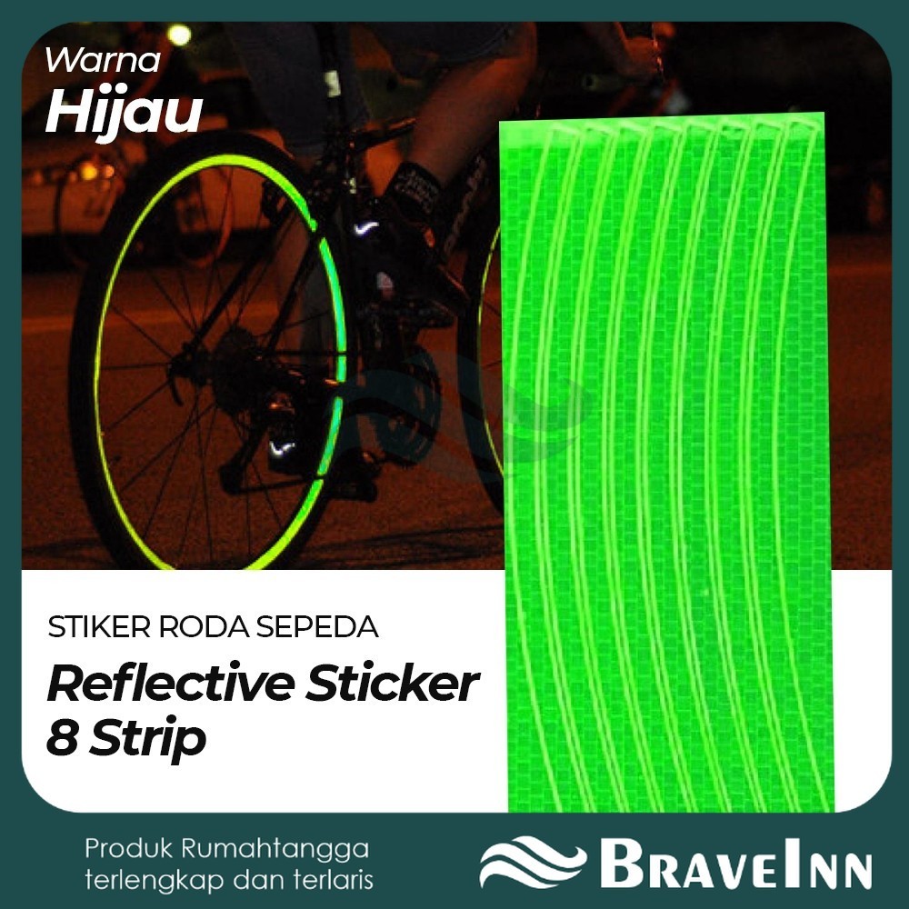 Stiker Roda Sepeda Reflective 8 Strip Stiker List Ban Sepeda 【 BraveInn 】