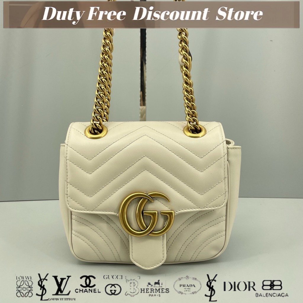 (739682) Tas Kamera GUCCI Marmont / Tas Bahu Miring / Tas Bahu / Tas Rantai 18x18x30cm Garansi Dua T