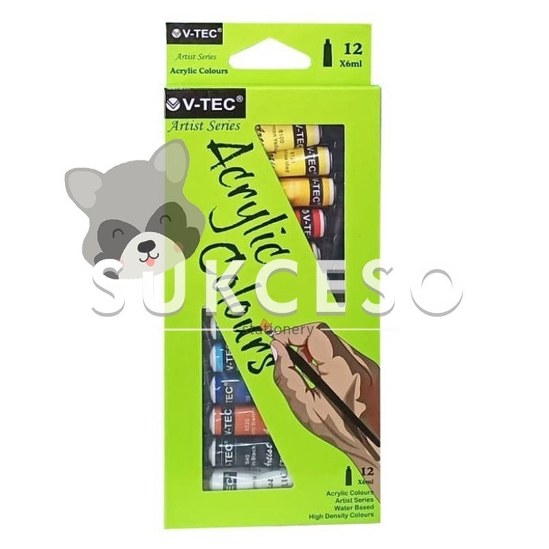

VTec Acrilyc Colour VT-612/A 12X6ml / Cat Akrilik Set Berkualitas