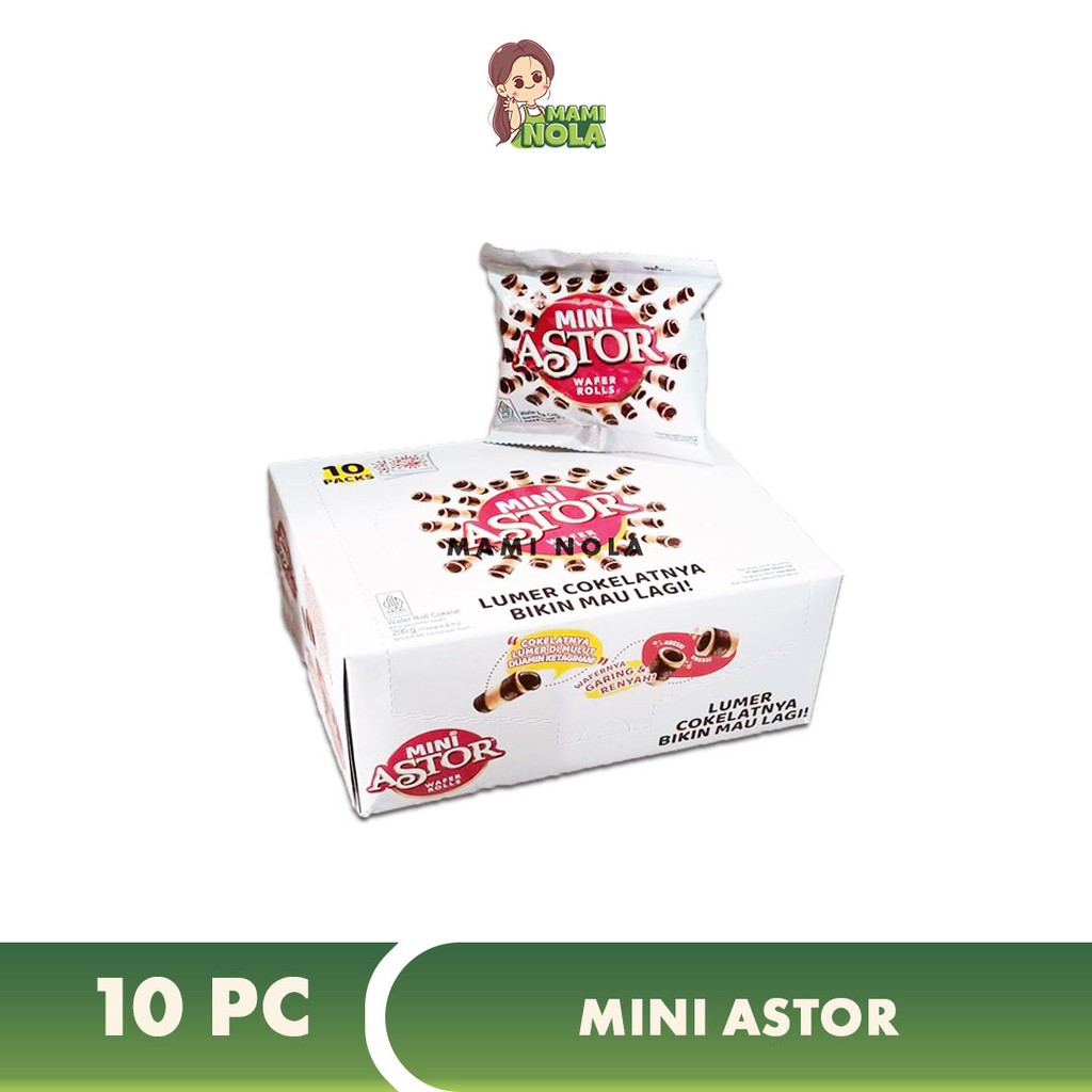 

Mini Astor Wafer Roll 20gr x 10 pcs Kemasan Sachet