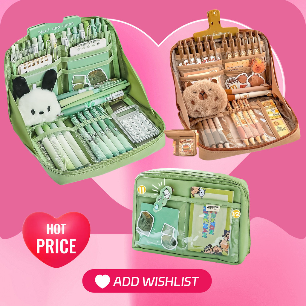 

Tempat Pensil Transparan Aesthetic - Kotak Alat Tulis Lucu Kapasitas Besar, Organizer Stationery & Portable | Hadiah Sekolah Unik