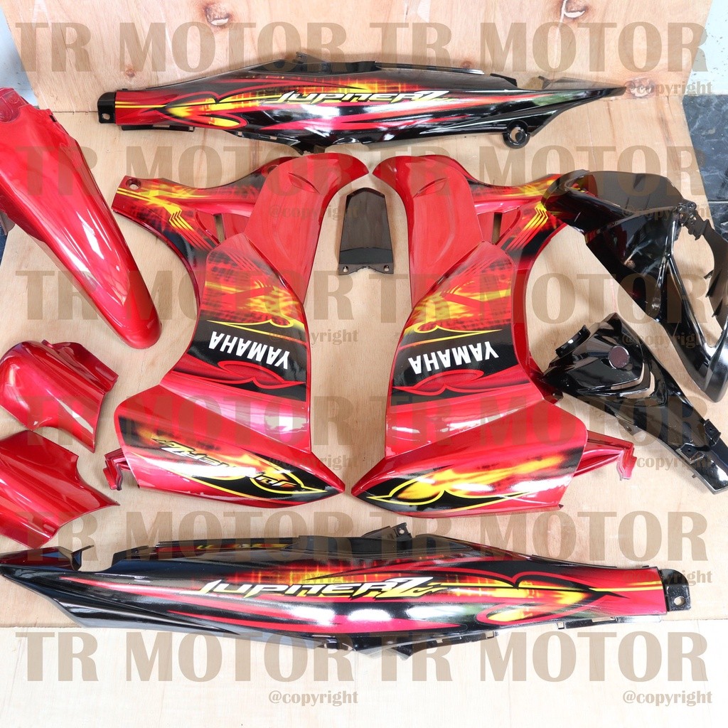 Cover Body Jupiter Z New Burhan 2008 Merah Hitam Full Set Halus Bodi Jupiter Z Burhan Body Jupiter Z