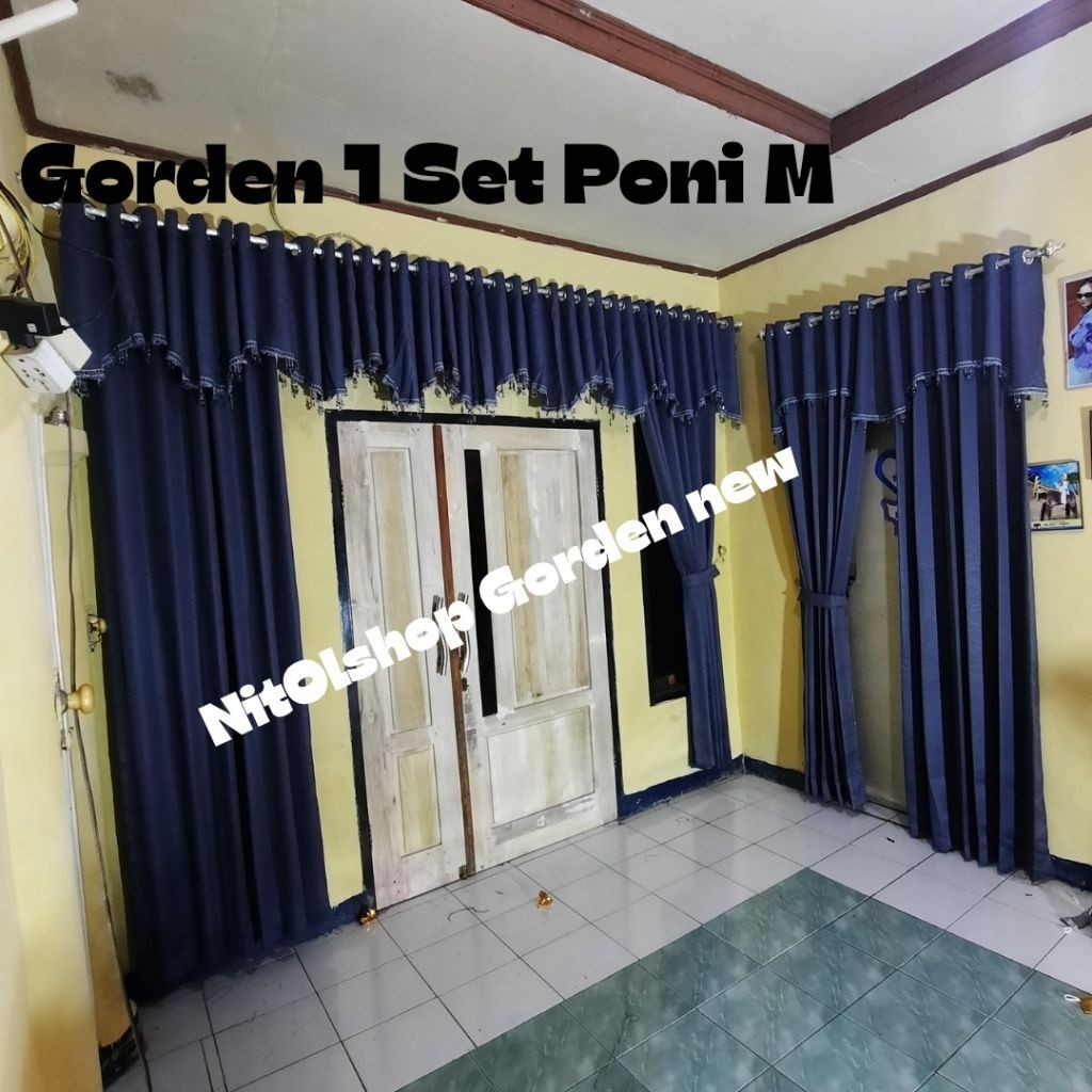 Gorden 1 Set Gorden Poni M Pintu Utama atau Ruangan Skatan Jendela Atas Pintu Tengah Ruang Tamu utam