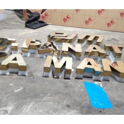 Huruf Timbul Stainless Gold Akrilik LED PT