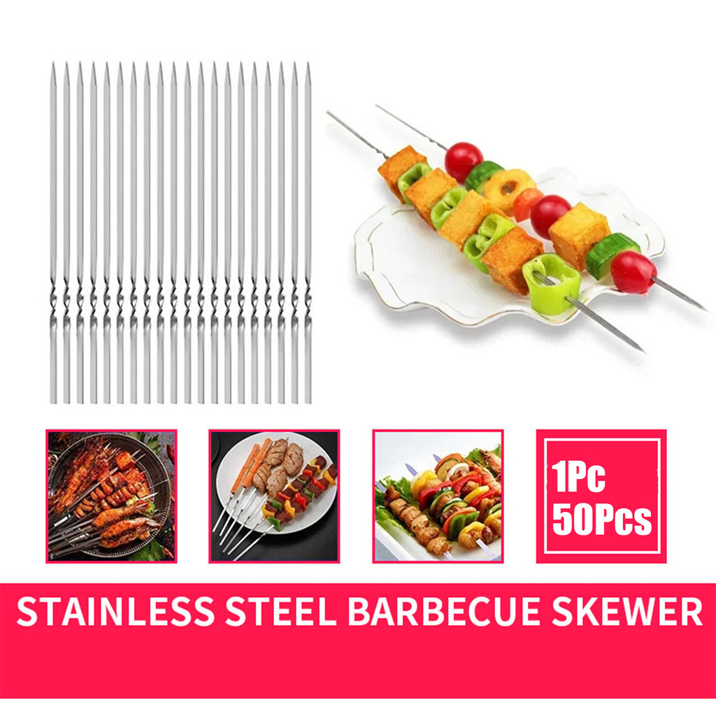 Tusuk sate BBQ Tusuk sate BBQ besi rumah tangga stainless steel tusuk sate barbekyu tebal tusuk sate