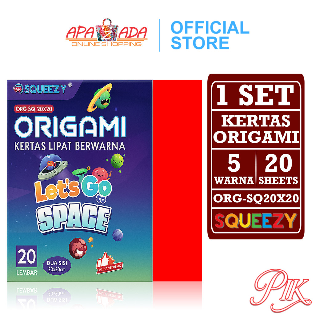 

Kertas Origami Lipat Dua Sisi [1 Set - Isi 20 Lembar] / Kertas Seni Double Face ORG-SQ-20X20