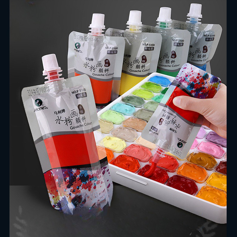 

Gouache Pigment Extruded Bag 100 Ml Gouache Opaque Watercolor Painting Perfect Art Supplies for Artists, Students, and Kids