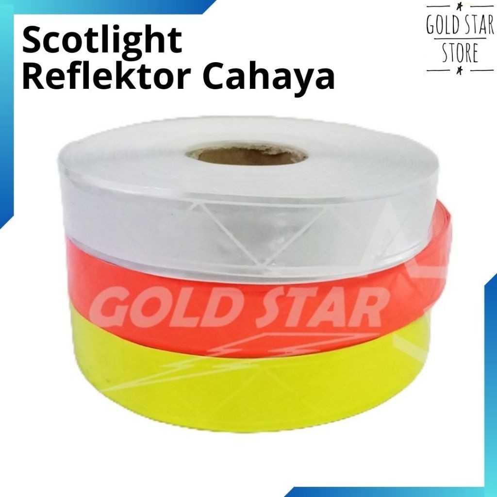 

NEW PRODUK Scotlight Plastik Pita Skotlet Kain Reflektor Cahaya Baju Rompi Polisi Roll TERLARIS