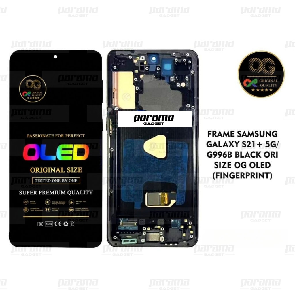 LCD SAMSUNG GALAXY S21 PLUS 5G / S21+ 5G G996B TOUCHSCREEN + FRAME BLACK OLED FINGERPRINT ORI OG SUP