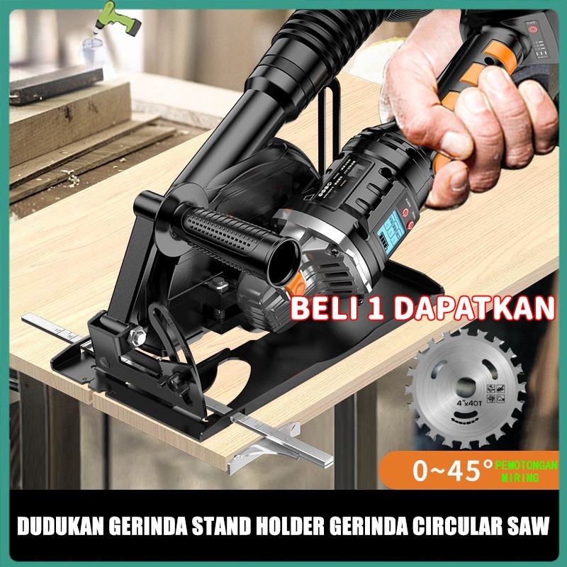 Stand Dudukan Gerinda Stand Holder Gerinda Circular Saw Mesin + Potong Kayu 40T Pemotong Gergaji