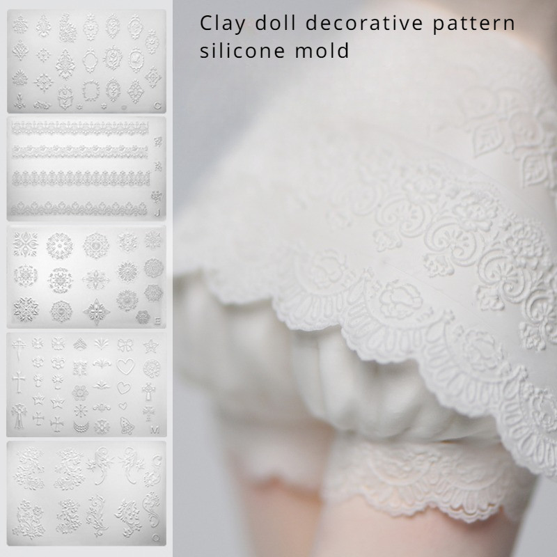 

Subsize Mini Pattern Clay Relief Silicone Mold DIY Handwork Making Animation Cartoon Character Clothes Decorative Pattern Mold