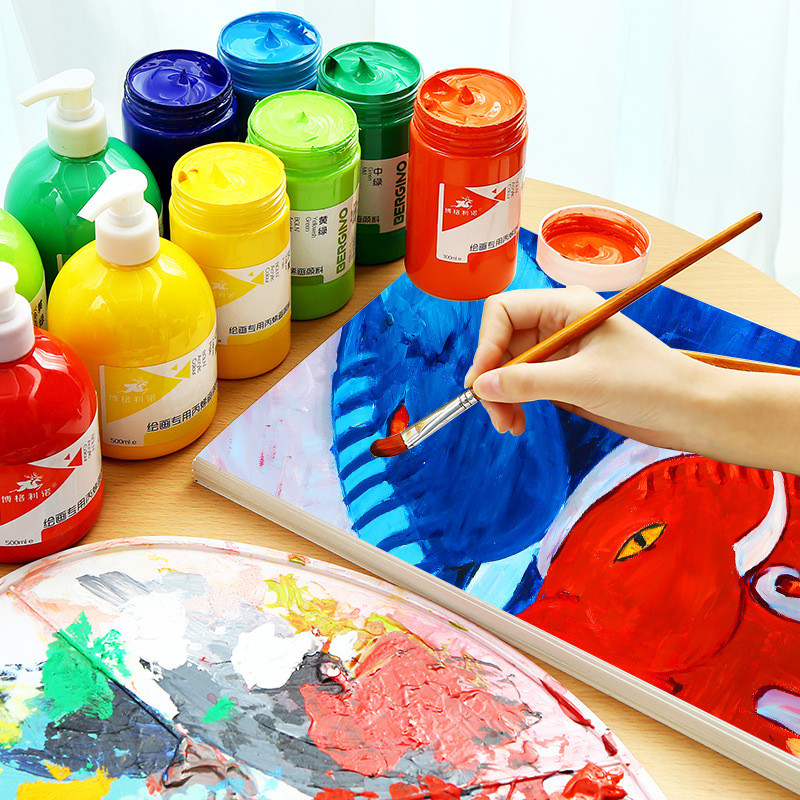 

300ml/500ml Acrylic Pigment Rich in Color Strong Coverage Waterproof and Sun-resistant for Hand-painted Wall Painting Graffiti