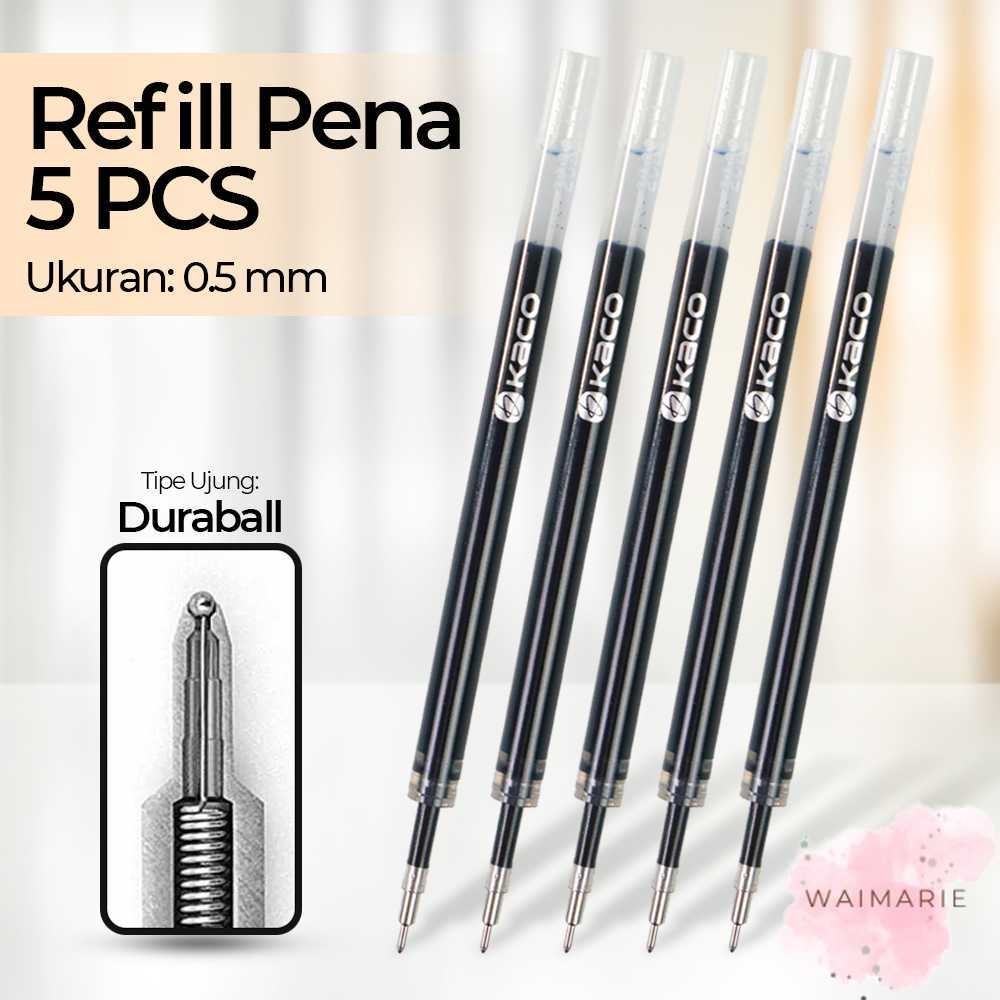 

Kaco Isi Refill Pena Pulpen Gel 0.5mm Tinta Hitam 5PCS for Kaco TURBO - K1618