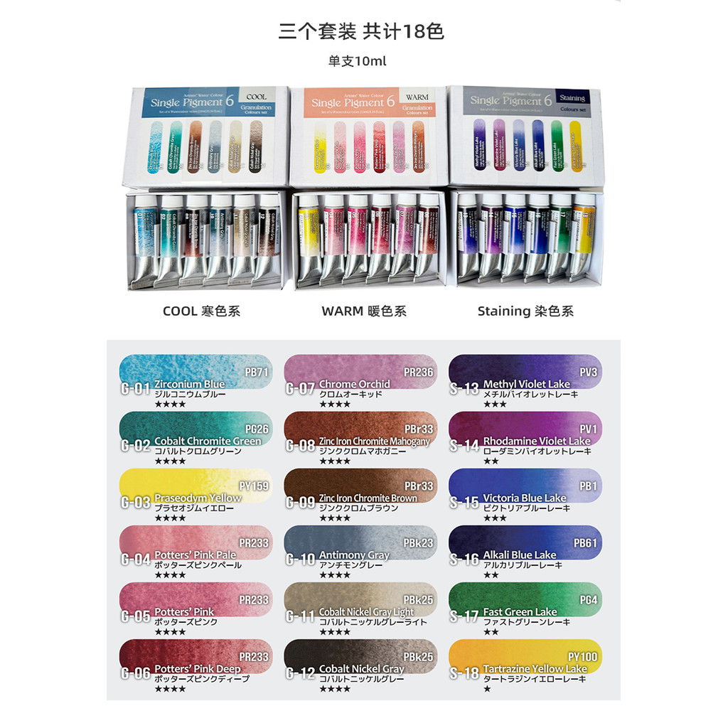 

KUSAKABE Artist Watercolor Paint Single Pigment 10ml Mineral precipitating particles acuarelar Art Supplies