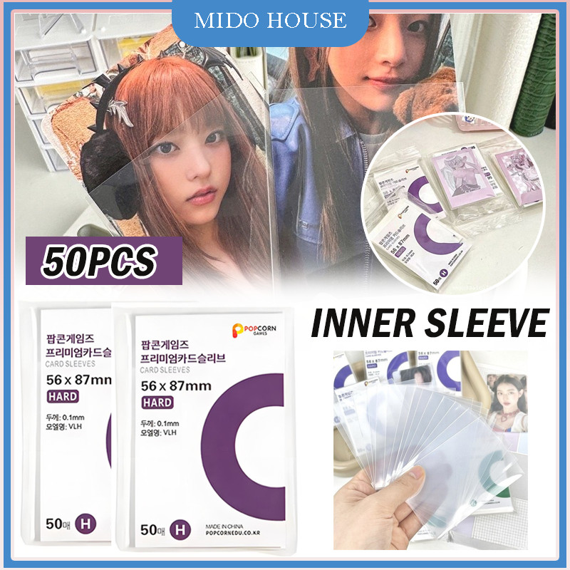 50pcs Inner Sleeve/Plastik Bening Sleeve Photocard Tebal/ Popcorn Korea Kpop Inner Sleeve Popcorn