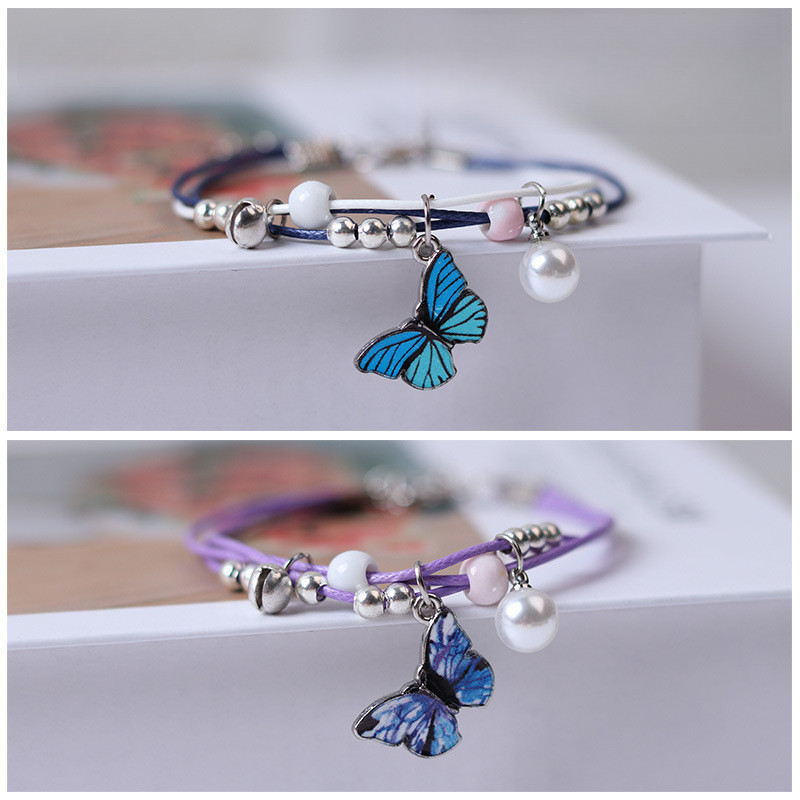 [K.Anissa] Gelang Couple Motif Kupu Kupu Hadiah Romantis Pacar Bestie Aksesoris Pelajar Matching BFF