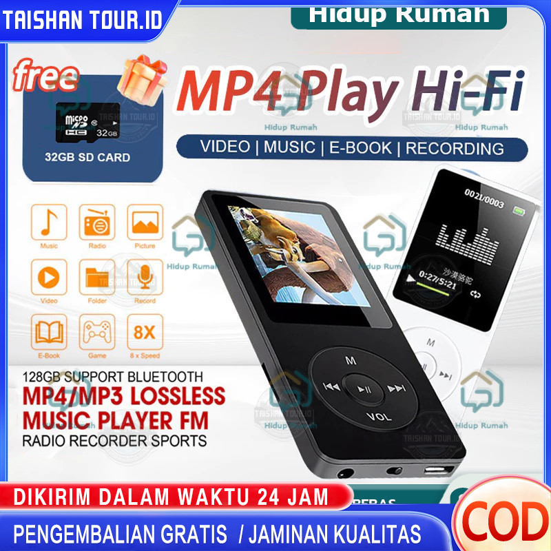MP4 Player Bluetooth MP3 Mini Player Bluetooth MP3 Bluetooth Speaker Free 32GB Card USB/Type C 1.8 I