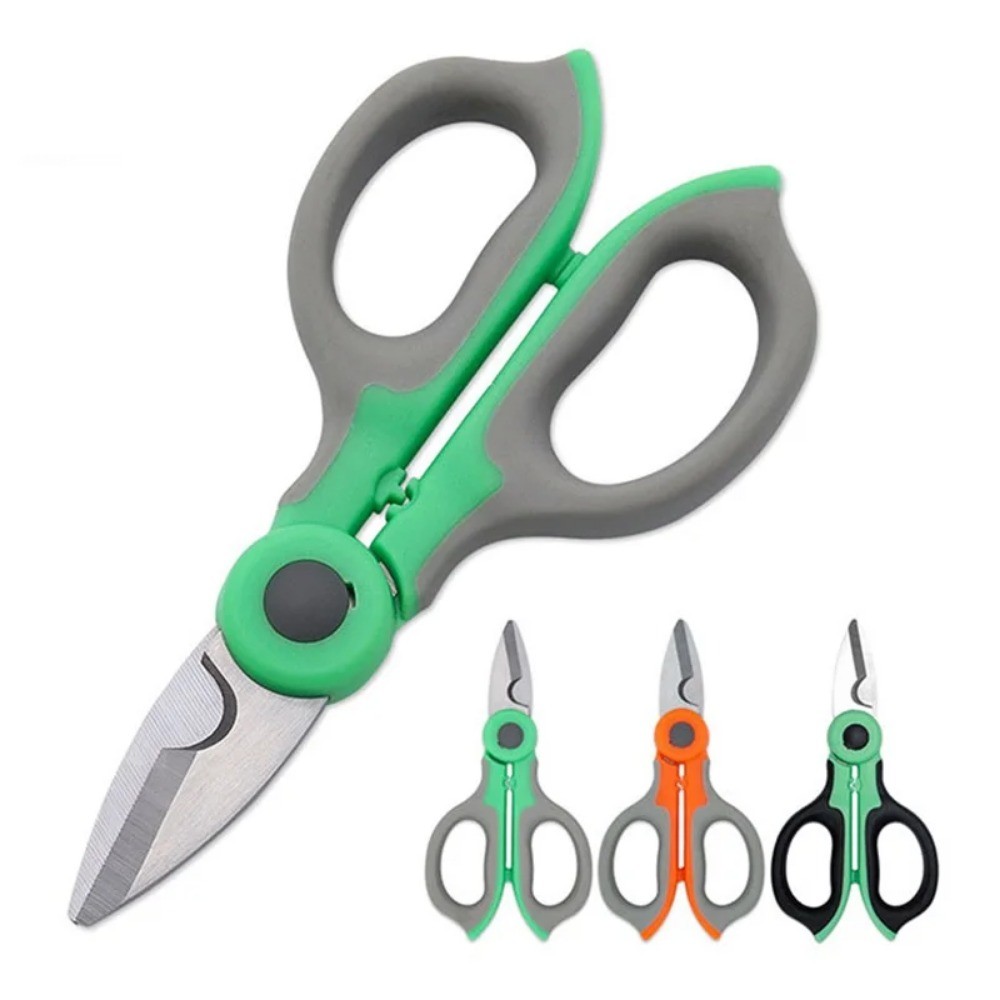 

High Carbon Steel Scissors Household Shears Tools Electrician Scissors Stripping Wire Cut Tools for Fabrics, Paper a.