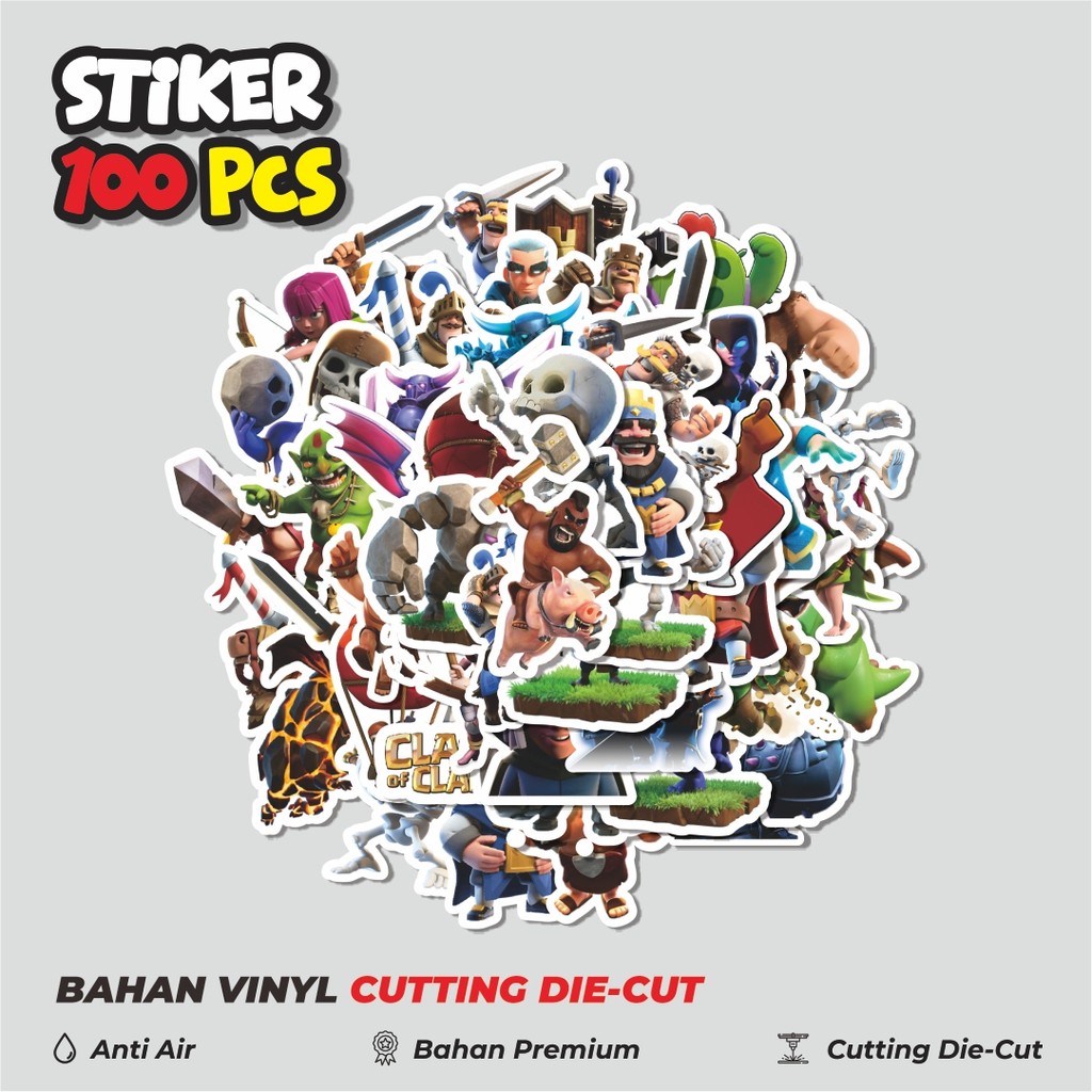 

Terbaru! 50 pcs Stiker Clash Of Clans Game Video Series 3 Dekorasi Lucu Kreatif untuk Notebook, Skateboard, HP