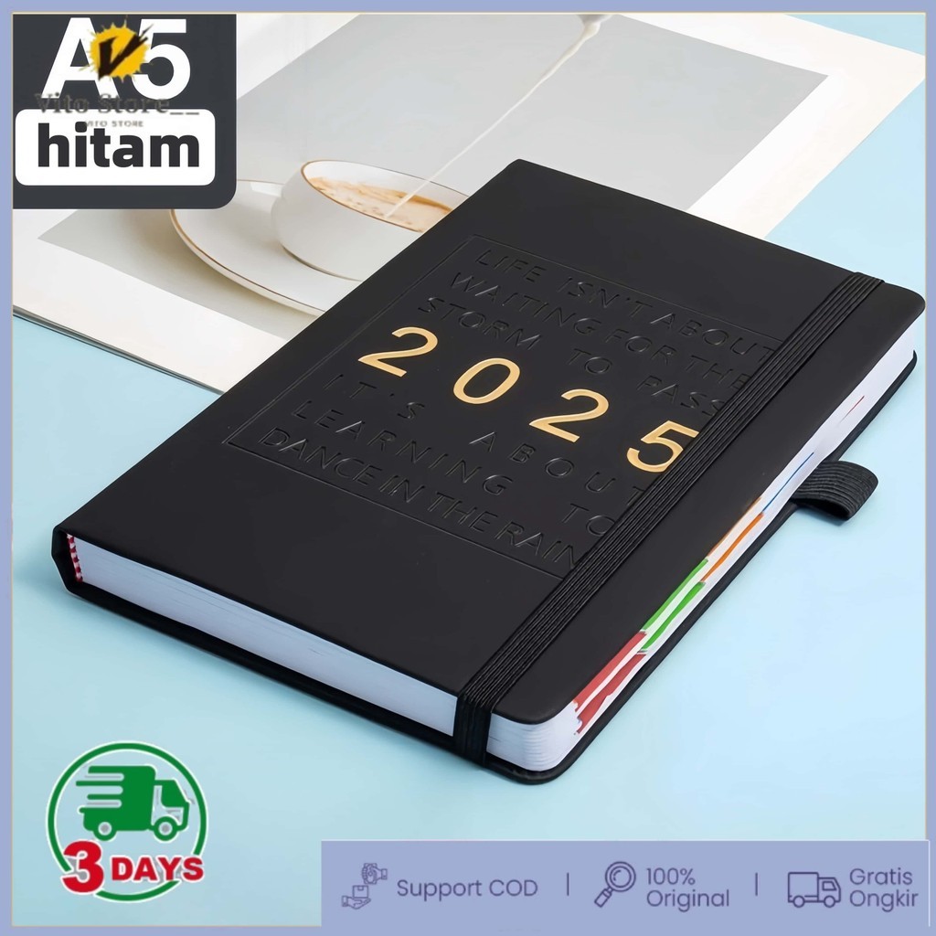

2025Agenda Planner A5 Notebook Mingguan Bulanan Buku Diary Jurnal Perlengkapan Kantor Sekolah Jadwal Alat Tulis