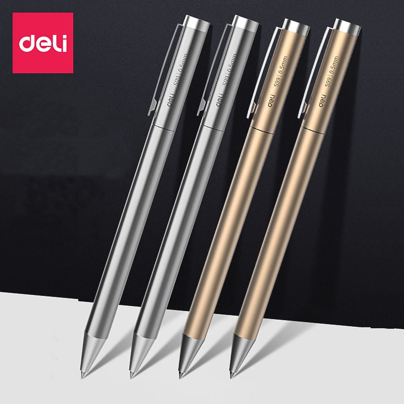 

Deli Metal Gel Pen Rollerball Caneta Ballpoint 0.5MM Signing Pens for Office Students Business Stationary School Supplies