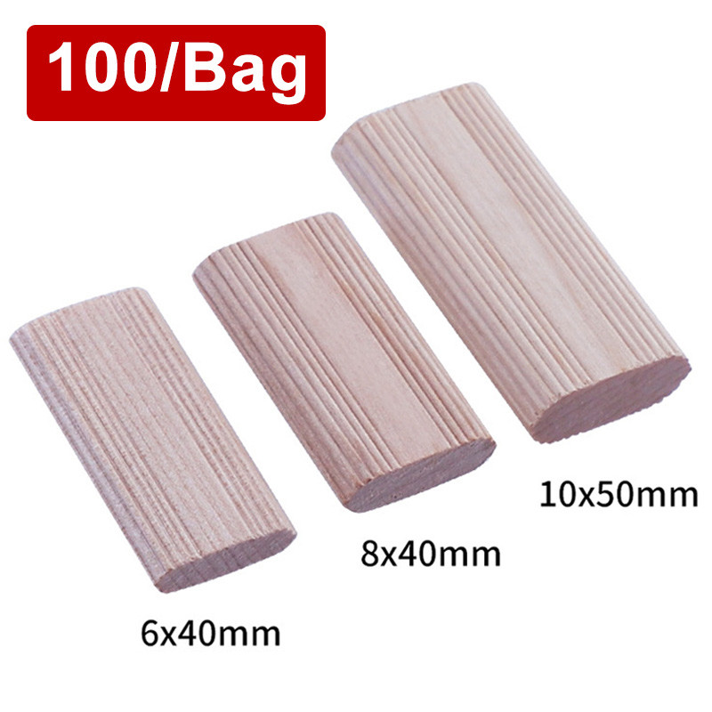 

Domino 100/Bag Solid Wood DIY Stripes Tenon Biscuit Joinery Beech Nail Cork Block Wood Board Furniture Butt Tool For Woodwork