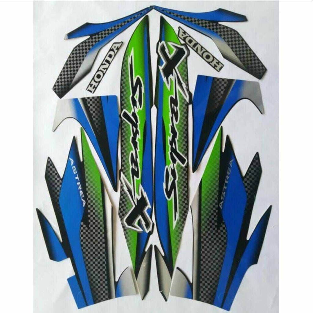 Striping Ori body Honda Supra X 110 2002 stiker bawaan original bodi honda supra x old supra lama