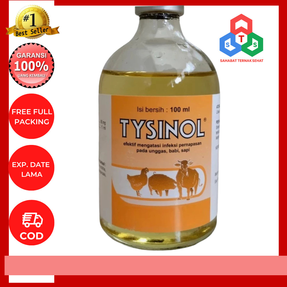 Tysinol 100 ml Medion Antibiotik Pernapasan Penyakit Hewan Ternak Sapi Babi Bebek Ayam