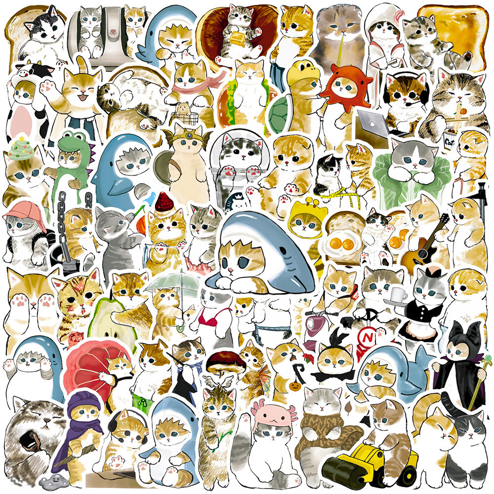 

10/30/50/100pcs Cute Cat Animal Graffiti Stickers Kawaii Cartoon Decals Kids Toy Laptop DIY Scrapbook Suitcase Phone Car Sticker