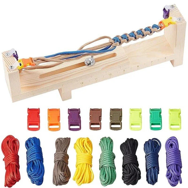 

Wood Paracord Jig Bracelet Maker Making Kit Adjustable DIY Hand Knitting Tools for Bracelets Kids Idea Gift