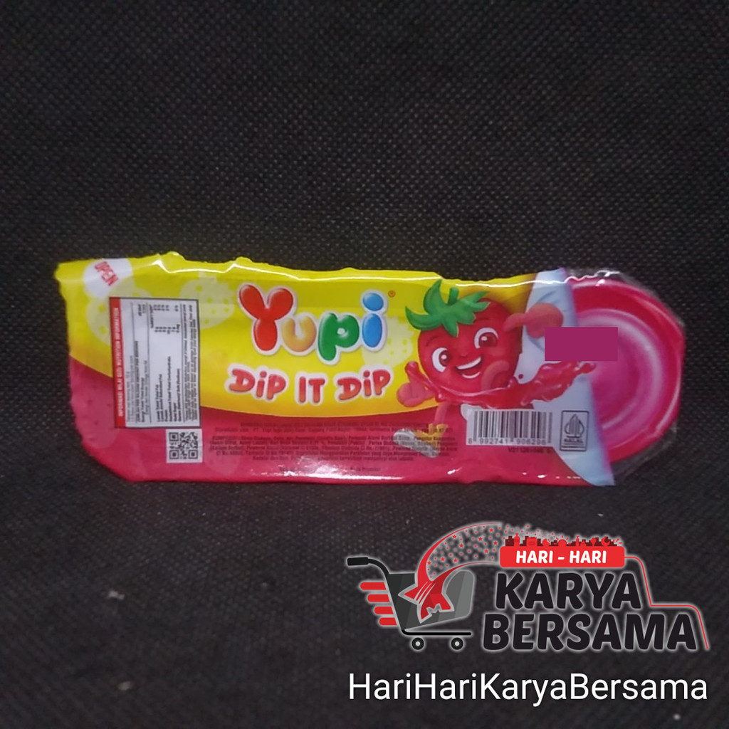 

MAKANAN RINGAN PERMEN GUMMY YUPI DIP IT DIP SAUCE STRAWBERRY 19GR