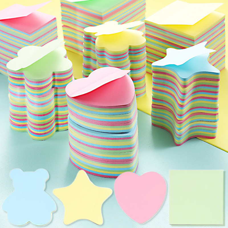 

100pcs Office Colored Sticky Notes 76x76mm Paper Memo Stickers Self-Sticky Note Pads Creative Stationery Student Rewards TMZ