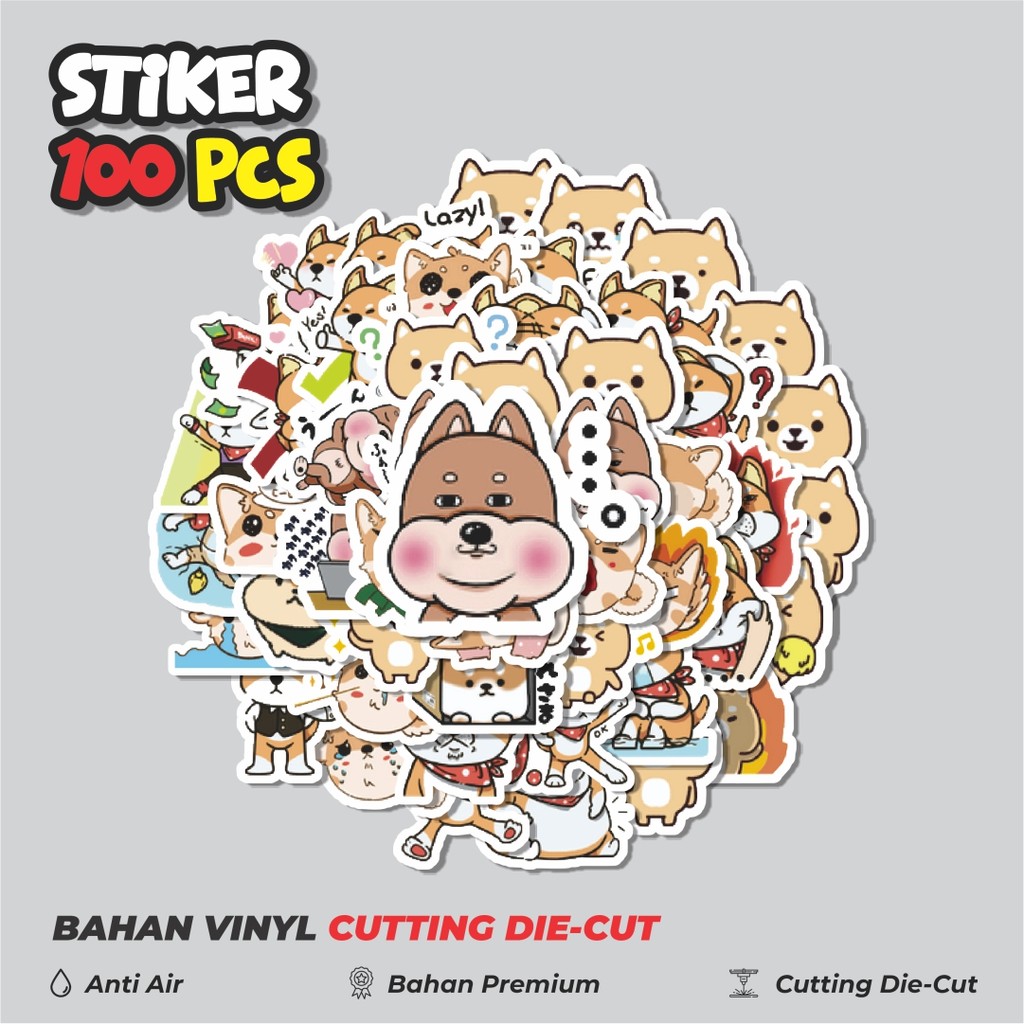 

Terbaru! 50 pcs Stiker Shiba Inu & Corgi Series Dekorasi Lucu Kreatif untuk Notebook, Skateboard, HP
