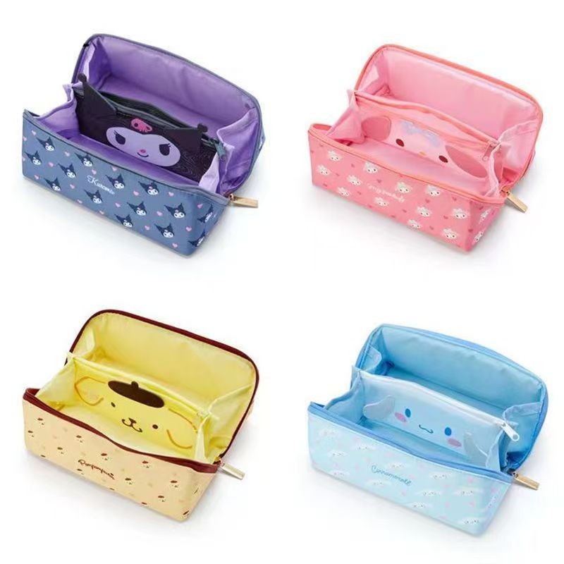 

Sanrio Large Capacity Pencil Case Kawaii Cinnamoroll Melody Kulomi Cosmetic Bags School Pencils Bag Pen Case Supplies Stationery