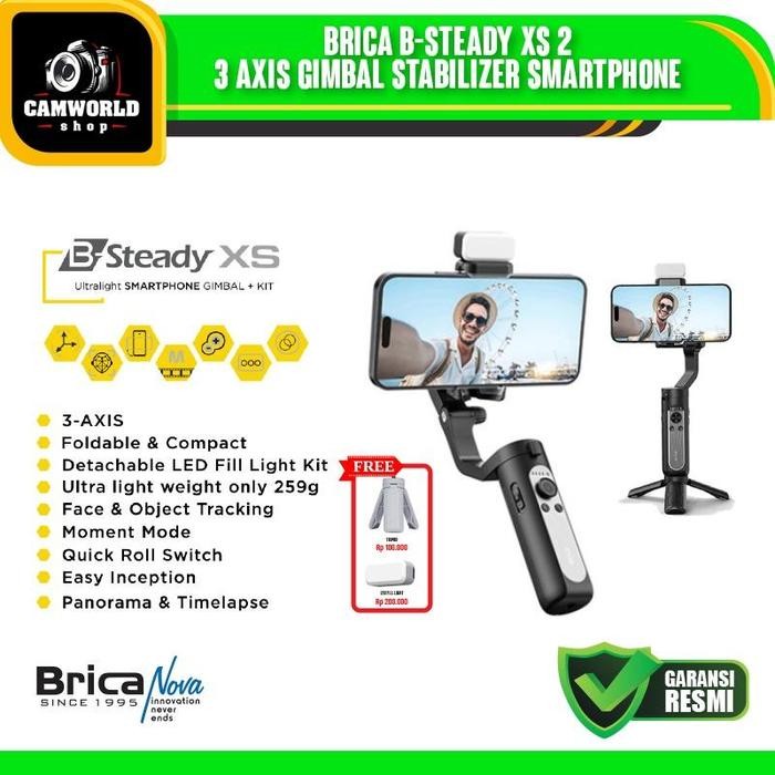 Terbaru Brica B-Steady XS 2 Gimbal Smartphone Brica B Steady XS2 Gimbal Stabillizer 3-Axis - Steady 