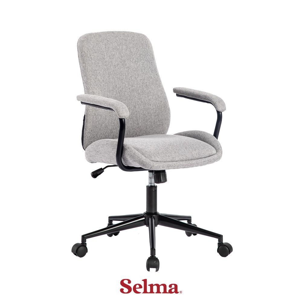 

Selma Aline Kursi Kantor Sandaran Sedang - Abu-Abu Tempat Duduk Kerja Dengan Roda Office Chair Kursi Staff Karyawan Furniture Indoor Kantor