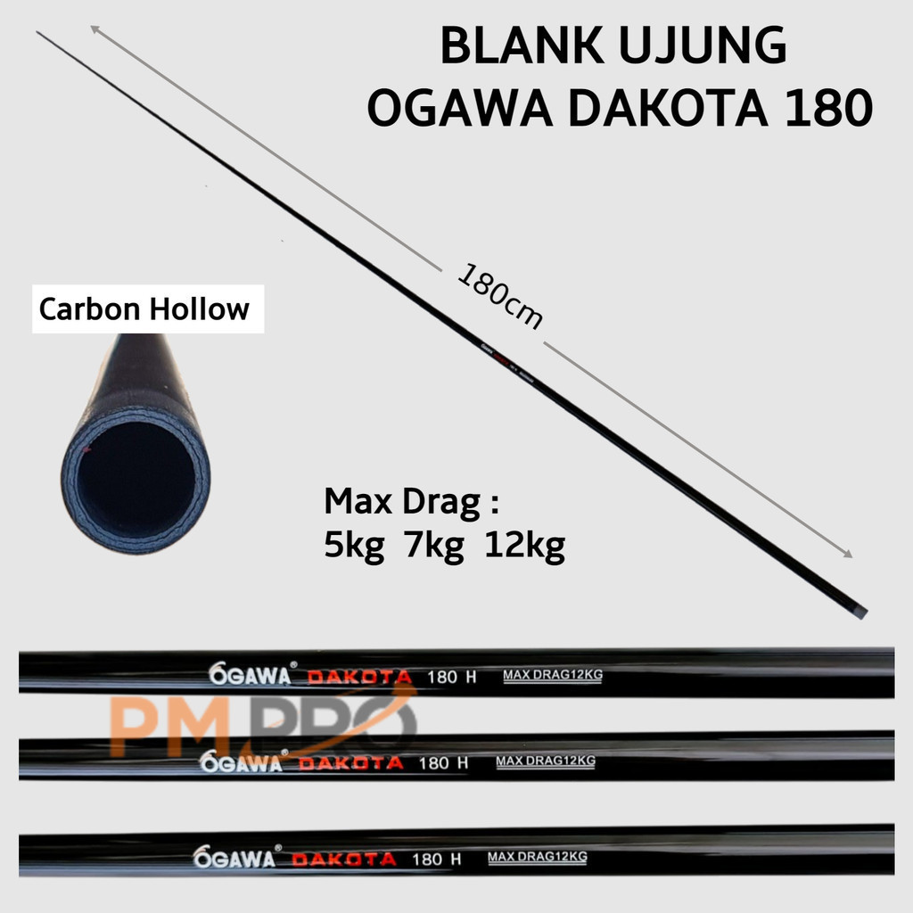 Blank Ogawa Dakota Panjang 180cm Carbon Hollow Blank Untuk Custom Joran Pancing Kolam Besutan PMP